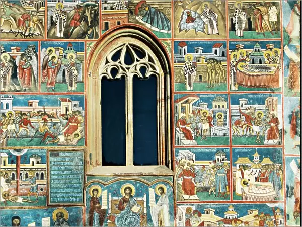 Frescoes in Voronet Monastery (UNESCO)