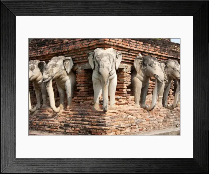 Framed Print : Wat Sorasak Elephant Head Temple Sukhothai Framed Print : Wat Sorasak Elephant Head Temple Sukhothai