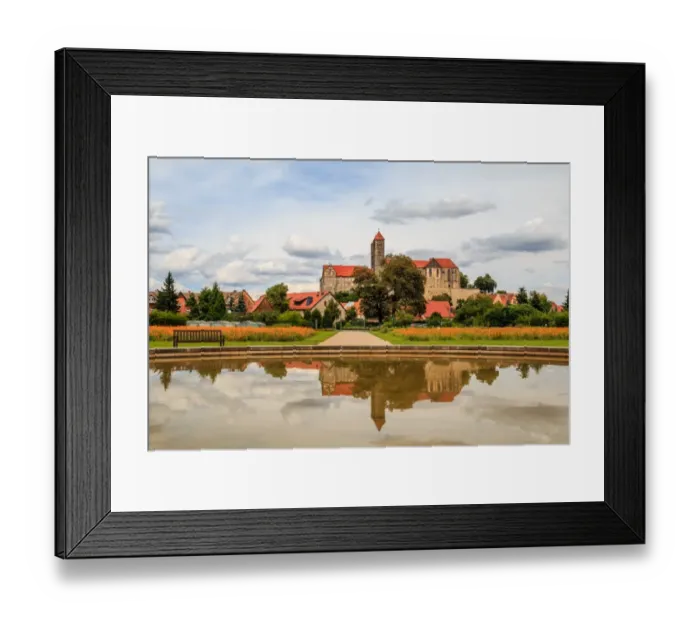 Framed Print : Quedlinburg (Unesco world heritage), reflected Framed Print : Quedlinburg (Unesco world heritage), reflected