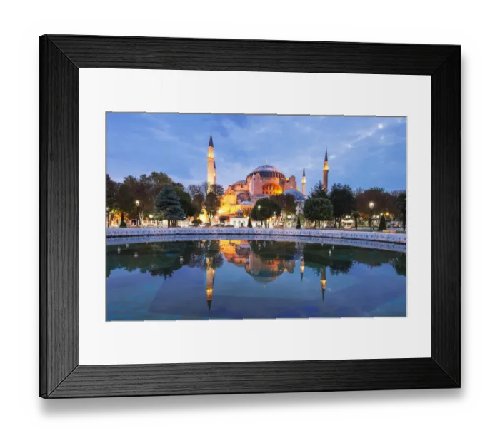 Framed Print : Morning view of Hagia Sophia with reflection Framed Print : Morning view of Hagia Sophia with reflection