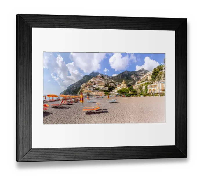 Framed Print : Empty beach at Positano