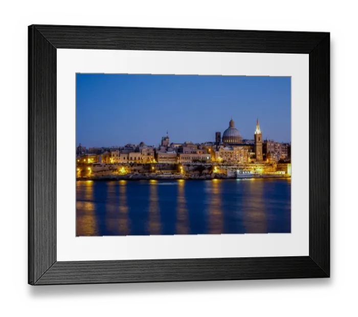 Framed Print : View from Sliema on Valletta in the evening Framed Print : View from Sliema on Valletta in the evening