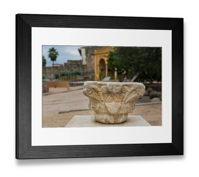 Framed Print : A marble capital engraved in the 7th century Framed Print : A marble capital engraved in the 7th century
