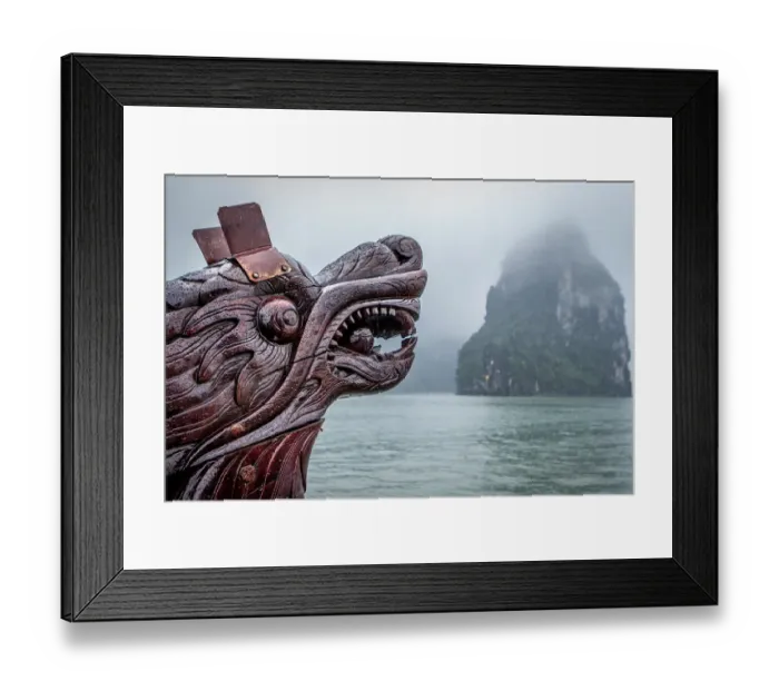 Framed Print : Dragon head at bow of boat - Halong Bay, Vietnam Framed Print : Dragon head at bow of boat - Halong Bay, Vietnam