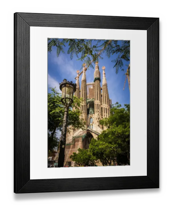 Framed Print : The Sagrada Familia Behind The Trees in Barcelona Framed Print : The Sagrada Familia Behind The Trees in Barcelona
