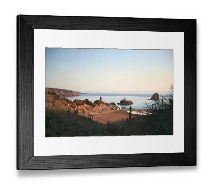 Framed Print : Glamping. Mountain toward ocean view of Baja Camp Framed Print : Glamping. Mountain toward ocean view of Baja Camp
