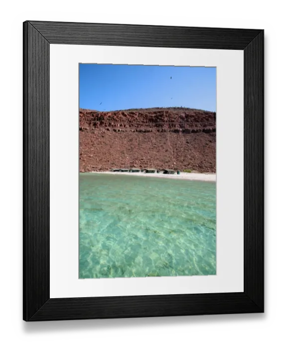 Framed Print : Glamping. A view from the sea to the Baja Camp Framed Print : Glamping. A view from the sea to the Baja Camp