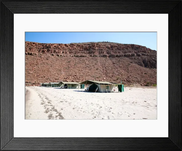 Framed Print : Glamping. Luxury tents at Baja Camp, eco camp on UNESCO protected island Framed Print : Glamping. Luxury tents at Baja Camp, eco camp on UNESCO protected island