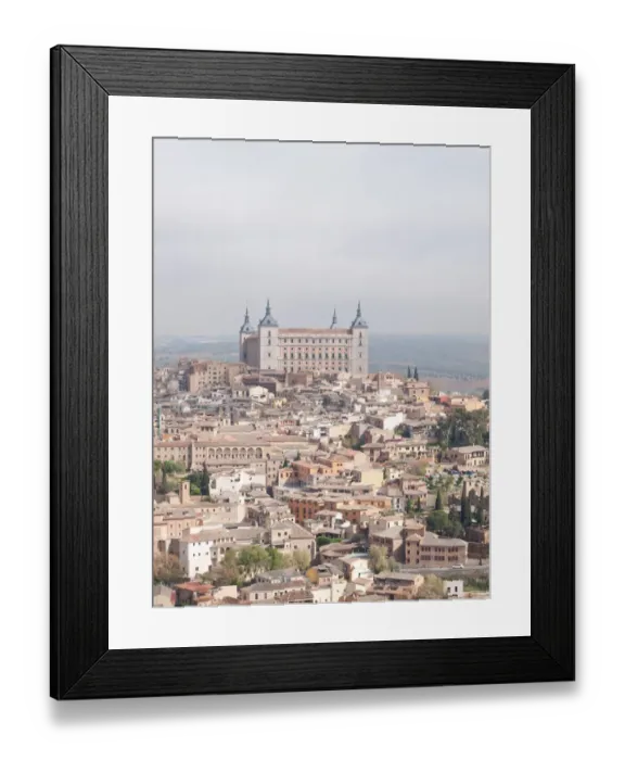 Framed Print : Vertical view of Old Town an Alcazar of Toledo Framed Print : Vertical view of Old Town an Alcazar of Toledo