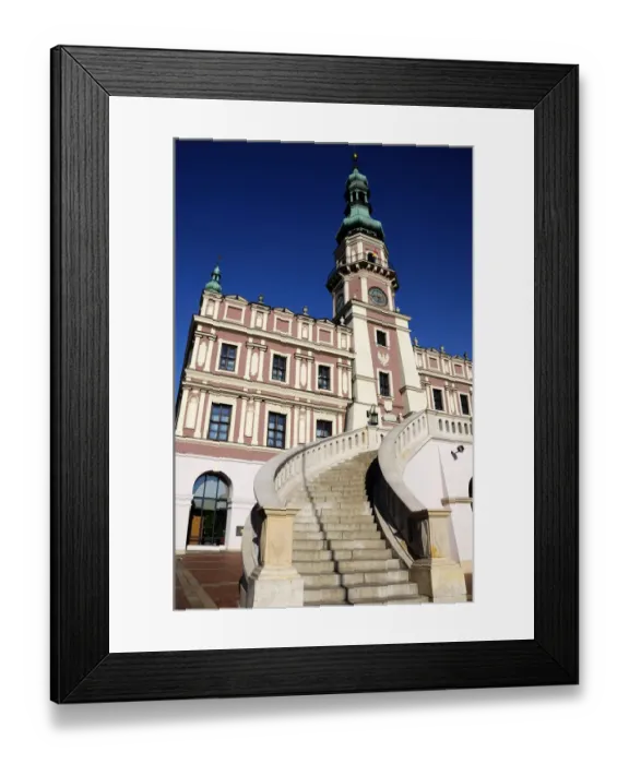Framed Print : Capitols. Zamosc Town Hall. A beautiful renaissance building.Part of the Framed Print : Capitols. Zamosc Town Hall. A beautiful renaissance building.Part of the