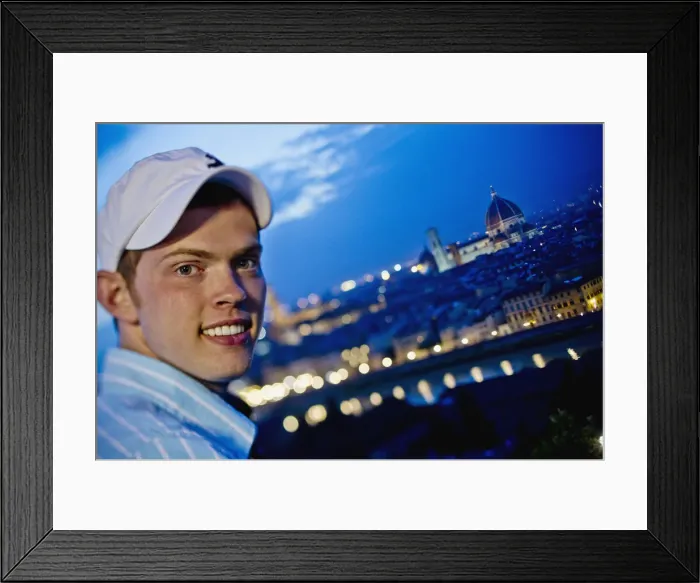 Framed Print : A Young Man With The Cityscape Of Florence In The Background At Dusk Framed Print : A Young Man With The Cityscape Of Florence In The Background At Dusk