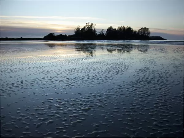 Reflections On Chestermans Beach Of Frank Island Near Tofino
