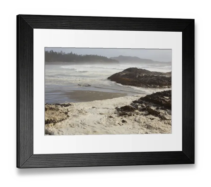 Framed Print : Foam Forms On The Surface Of The Water At Chestermans Beach Near Tofino