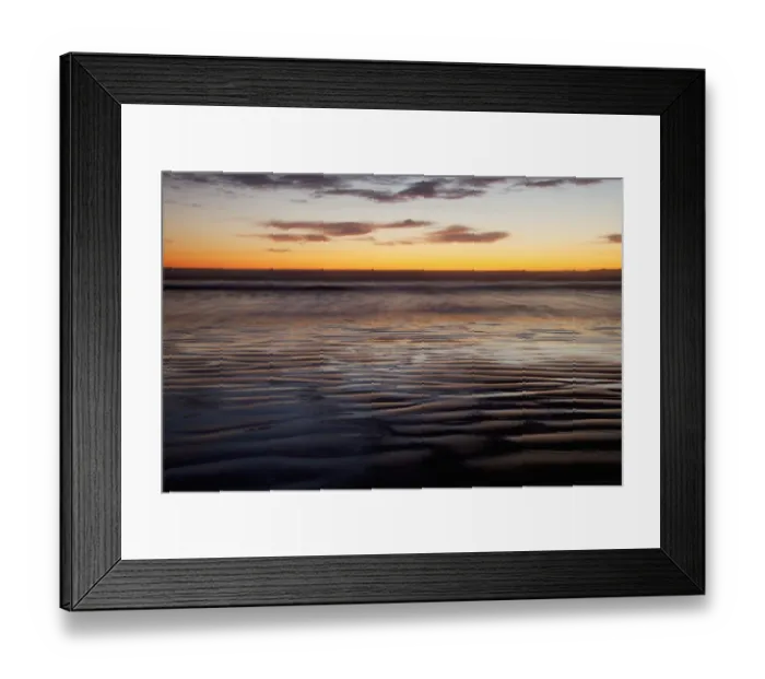 Framed Print : The Beach At Cox Bay Reflects The Colors Of The Sunset Near Tofino