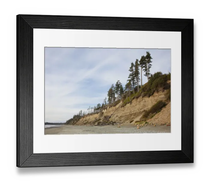 Framed Print : The Eroding Sand Cliffs At Florencia Bay In Pacific Rim National Park Near Tofino Framed Print : The Eroding Sand Cliffs At Florencia Bay In Pacific Rim National Park Near Tofino