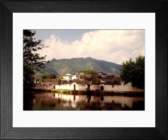 Framed Print : Sunlight on ancient Chinese village of Hongcun, Anhui Province, China Framed Print : Sunlight on ancient Chinese village of Hongcun, Anhui Province, China