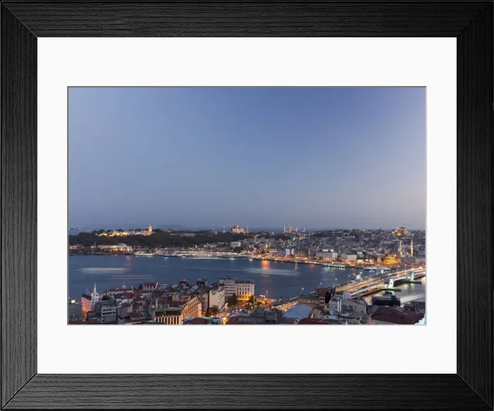 Framed Print : Panorama of Old Istanbul at dusk