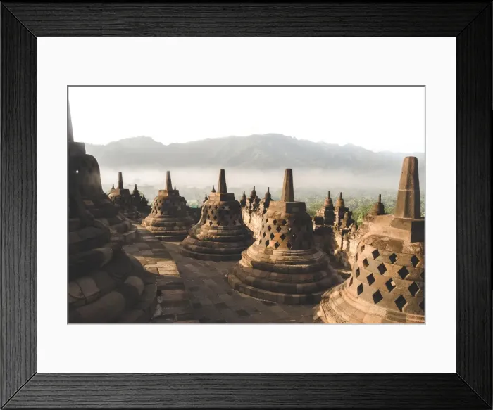 Framed Print : Borobudur Mist Framed Print : Borobudur Mist