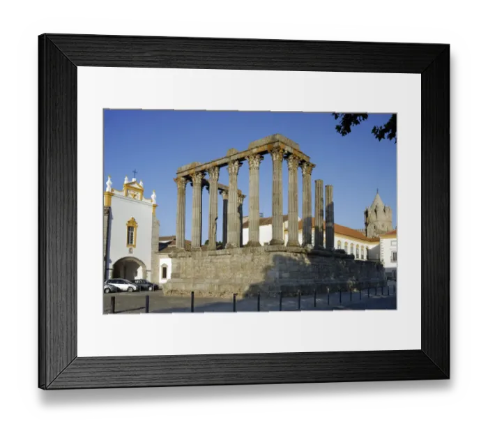 Framed Print : Roman Temple of Diana in Evora, UNESCO World Heritage Site, Alentejo, Portugal, Europe