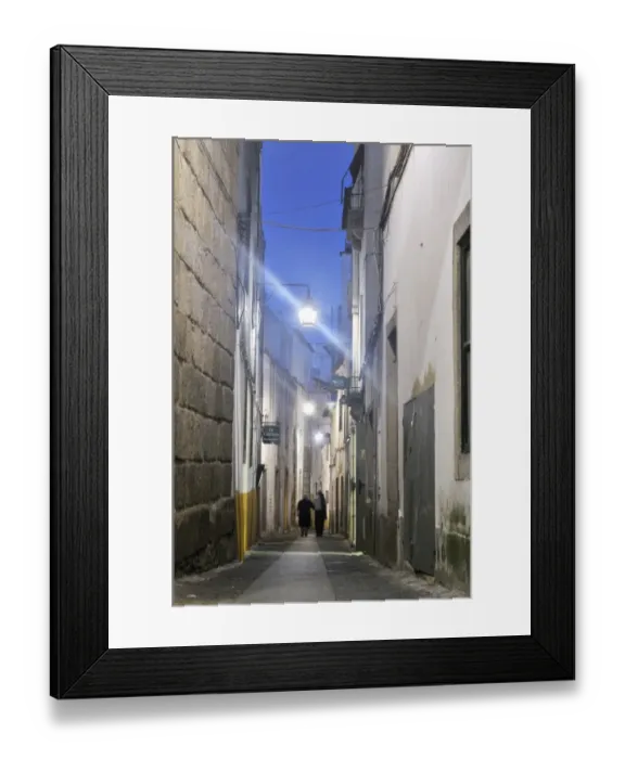 Framed Print : Lane at night, Evora, UNESCO World Heritage Site, Alentejo, Portugal, Europe Framed Print : Lane at night, Evora, UNESCO World Heritage Site, Alentejo, Portugal, Europe