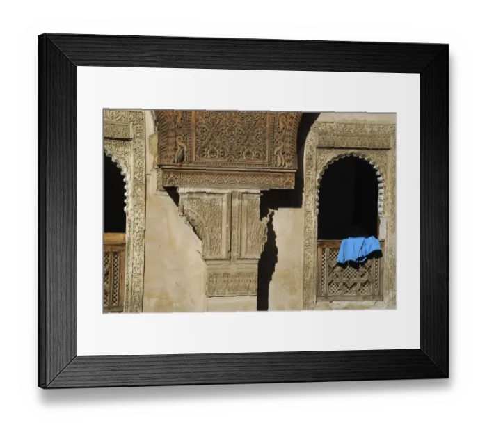 Framed Print : Window and carved decorations Medersa es Sahrij old Medina Fez Morocco Framed Print : Window and carved decorations Medersa es Sahrij old Medina Fez Morocco