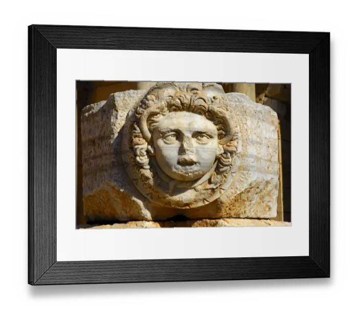 Framed Print : Head of Medusa, Severan Forum, Ruins of the Roman City Leptis Magna, Libya Framed Print : Head of Medusa, Severan Forum, Ruins of the Roman City Leptis Magna, Libya