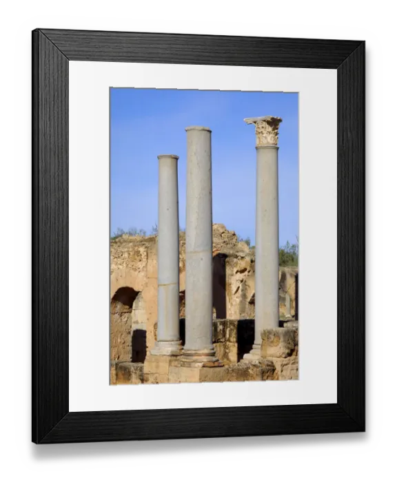 Framed Print : Ancient columns in the ruins of the Roman City Leptis Magna, Libya Framed Print : Ancient columns in the ruins of the Roman City Leptis Magna, Libya
