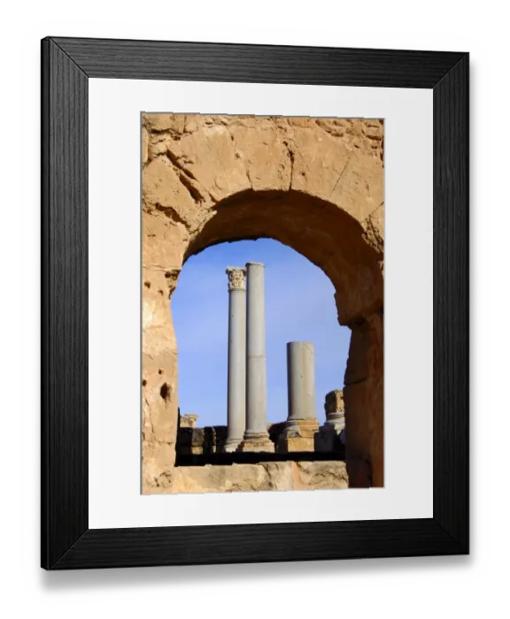 Framed Print : Ancient columns in the ruins of the Roman City Leptis Magna, Libya Framed Print : Ancient columns in the ruins of the Roman City Leptis Magna, Libya