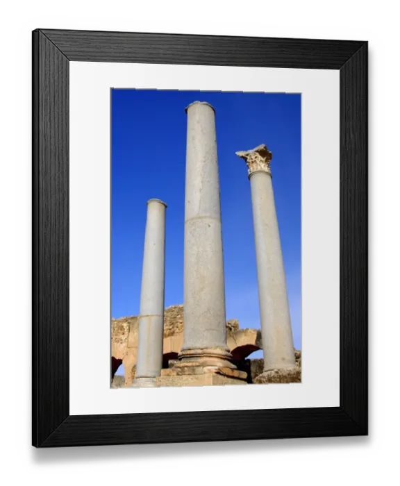 Framed Print : Ancient columns in the ruins of the Roman City Leptis Magna, Libya Framed Print : Ancient columns in the ruins of the Roman City Leptis Magna, Libya