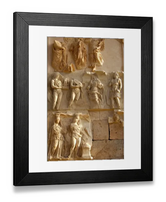 Framed Print : Bas relief at the Arch of Septimus Severus Leptis Magna Libya