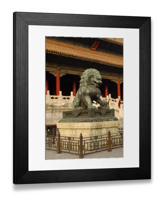 Framed Print : Female bronze lion, Forbidden City, Beijing China Framed Print : Female bronze lion, Forbidden City, Beijing China