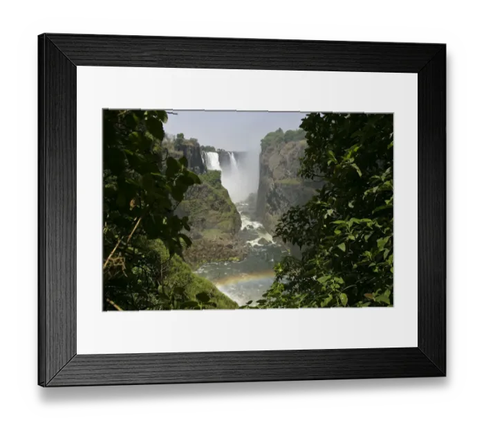 Framed Print : Victoria Falls with rainbow, view from Zimbabwe, Zambezi River, Zambia, Zimbabwe, Africa Framed Print : Victoria Falls with rainbow, view from Zimbabwe, Zambezi River, Zambia, Zimbabwe, Africa