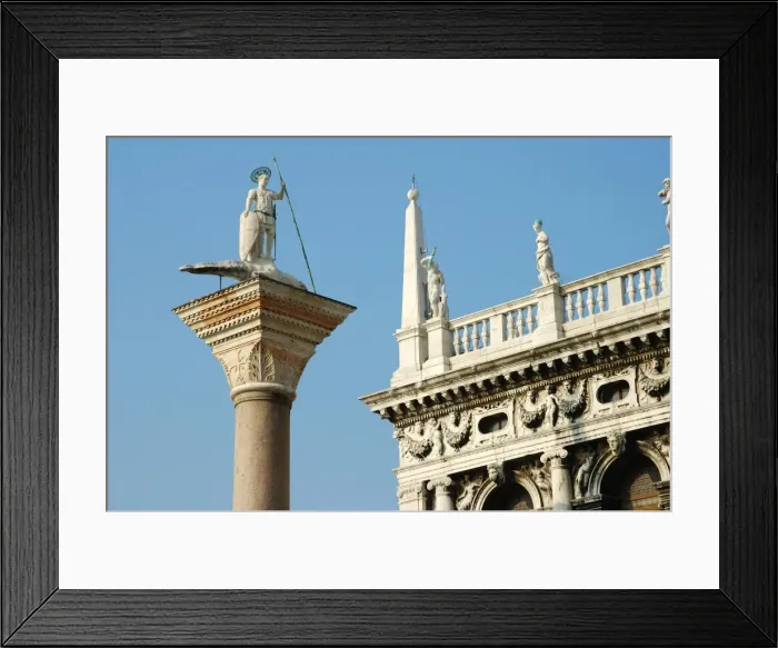 Framed Print : Statue of Saint Teodoro of Amasea San Marco square, Venice, Italy Framed Print : Statue of Saint Teodoro of Amasea San Marco square, Venice, Italy
