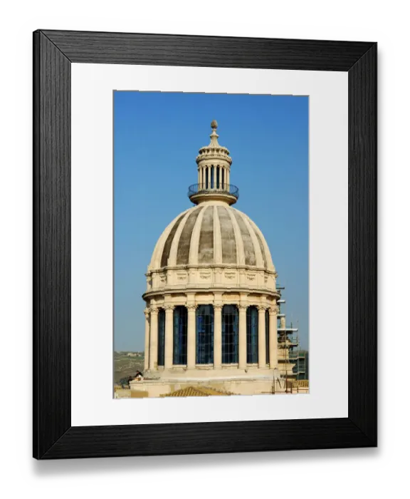 Framed Print : Dome Cathedral of San Giorgio Ragusa Ibla Italy Framed Print : Dome Cathedral of San Giorgio Ragusa Ibla Italy