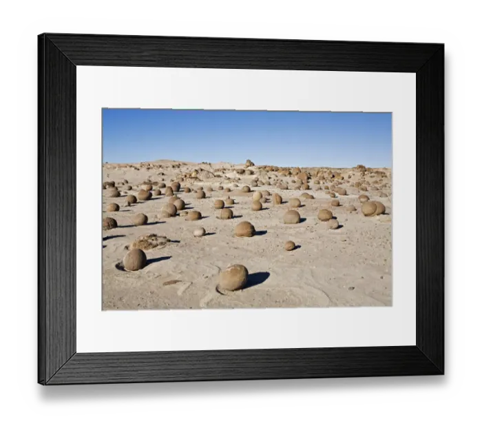Framed Print : Cancha de Bochas - round stones at National Park Parque Provincial Ischigualasto, Central Andes, Argentina, South America Framed Print : Cancha de Bochas - round stones at National Park Parque Provincial Ischigualasto, Central Andes, Argentina, South America