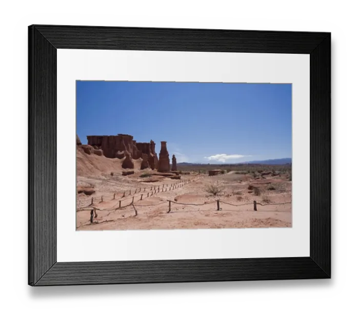 Framed Print : Hiking trails to the sandstone rocks in the national park, Parque Nacional Talampaya, Argentina, South America Framed Print : Hiking trails to the sandstone rocks in the national park, Parque Nacional Talampaya, Argentina, South America