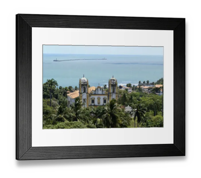 Framed Print : Baroque church and blue ocean, Olinda, Pernambuco, Brazil Framed Print : Baroque church and blue ocean, Olinda, Pernambuco, Brazil