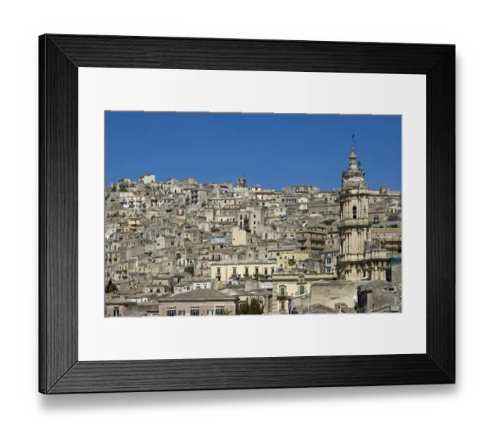 Framed Print : View at the old town with the San Giorgio Cathedral Modica Italy Framed Print : View at the old town with the San Giorgio Cathedral Modica Italy