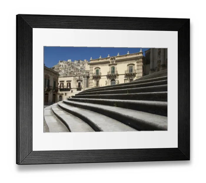 Framed Print : Stairs in front of the San Giorgio Cathedral Modica Italy Framed Print : Stairs in front of the San Giorgio Cathedral Modica Italy