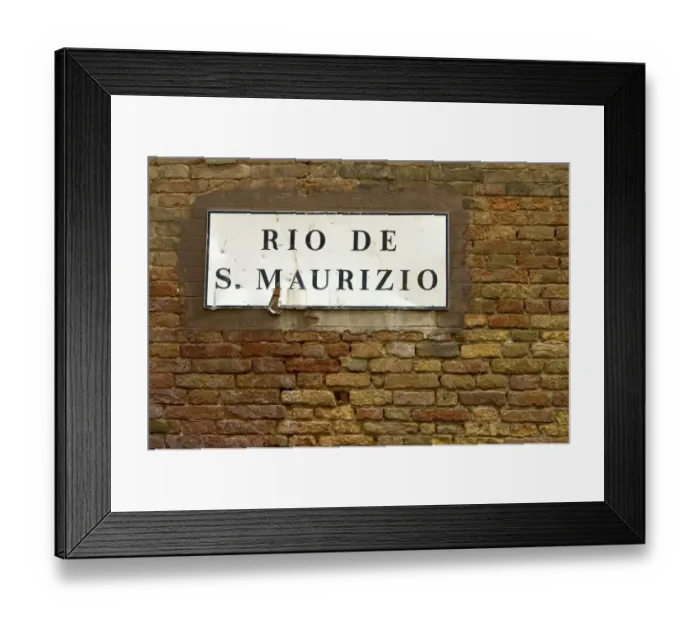 Framed Print : Street sign in the old town Venice Italy Framed Print : Street sign in the old town Venice Italy