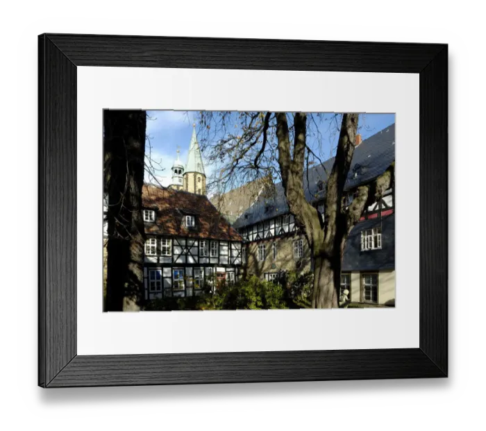 Framed Print : UNESCCO World Heritage Site picturesque old town framework houses Goslar Lower Saxony Germany