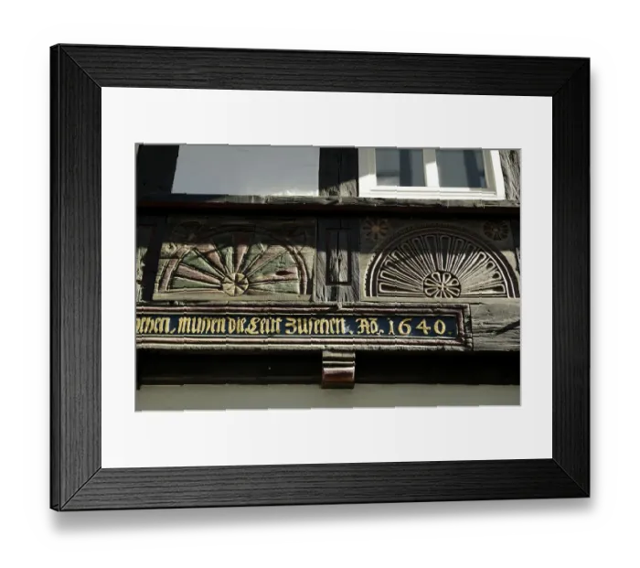 Framed Print : UNESCCO World Heritage Site picturesque old town framework ornamentations Goslar Lower Saxony Germany Framed Print : UNESCCO World Heritage Site picturesque old town framework ornamentations Goslar Lower Saxony Germany
