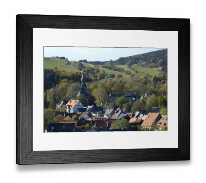 Framed Print : UNESCCO World Heritage Site view over picturesque old town from tower of Marktkirche Goslar Lower Saxony Germany Framed Print : UNESCCO World Heritage Site view over picturesque old town from tower of Marktkirche Goslar Lower Saxony Germany