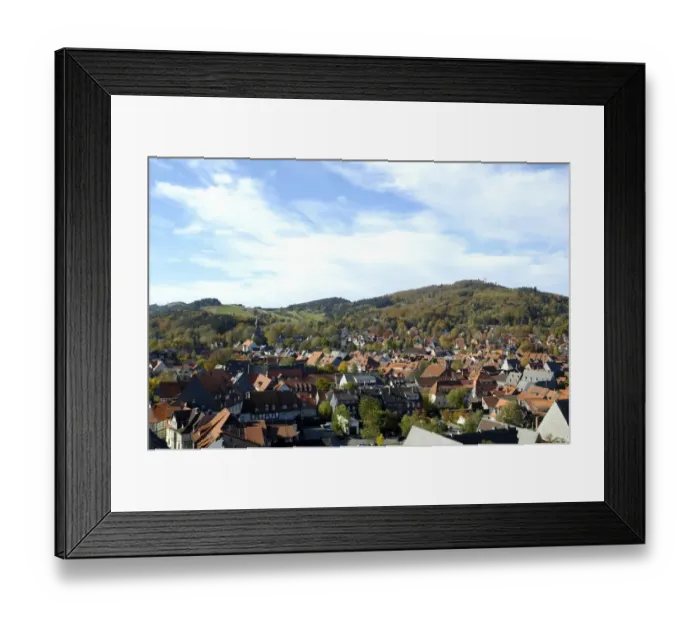 Framed Print : UNESCCO World Heritage Site view over picturesque old town from tower of Marktkirche Goslar Lower Saxony Germany Framed Print : UNESCCO World Heritage Site view over picturesque old town from tower of Marktkirche Goslar Lower Saxony Germany