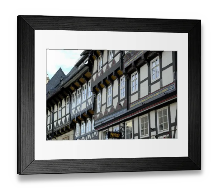Framed Print : UNESCCO World Heritage Site picturesque old town framework at Markt Goslar Lower Saxony Germany