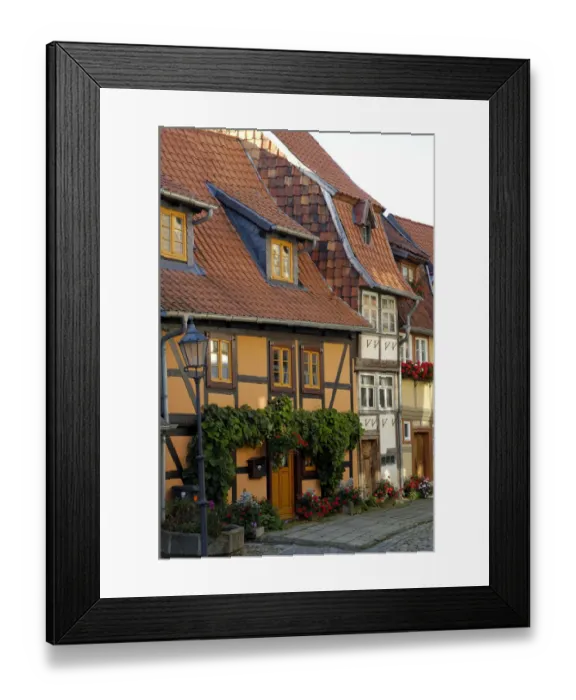 Framed Print : UNESCO World Heritage Site, Quedlinburg, Germany, Saxony-Anhalt street Wassertor (below the castle hill) Framed Print : UNESCO World Heritage Site, Quedlinburg, Germany, Saxony-Anhalt street Wassertor (below the castle hill)