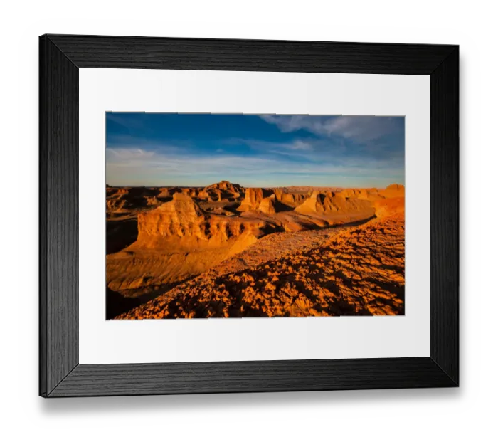 Framed Print : The Gobi Desert with dramatic sky at china