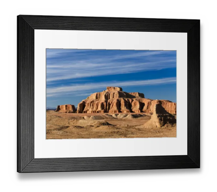 Framed Print : The Gobi Desert with dramatic sky at china