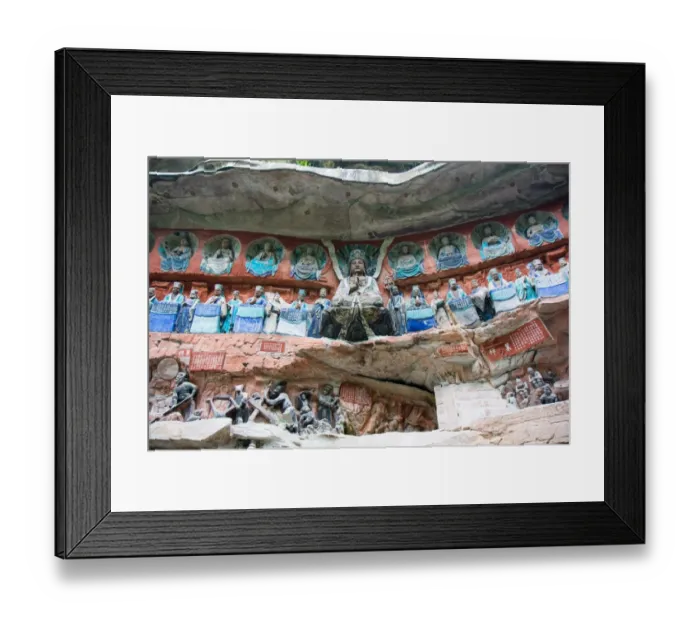 Framed Print : DaZu rock carvings, SiChuan, China
