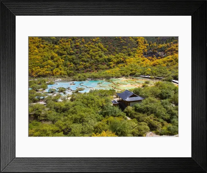Framed Print : HuangLong limestone ponds, SiChuan, China